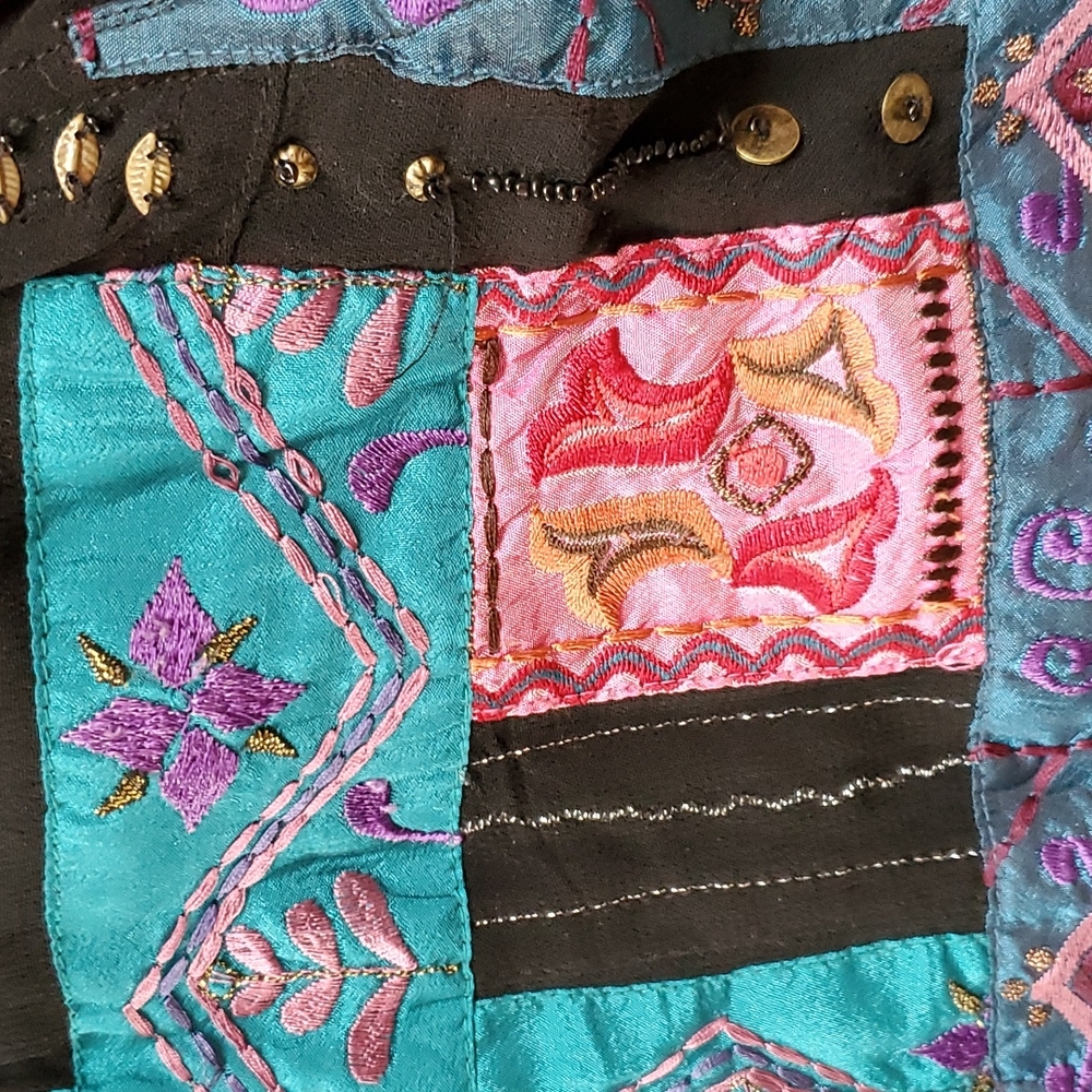 Chico's Design Patchwork Embroidered Jacket M - image 5